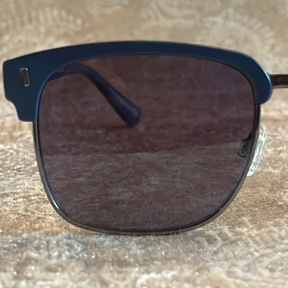 Brand New True Religion Clubmaster Classic Square Metal Sunglasses Blue Accent